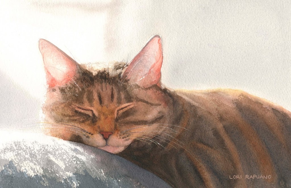 Catnap, pet portrait by Lori Rapuano